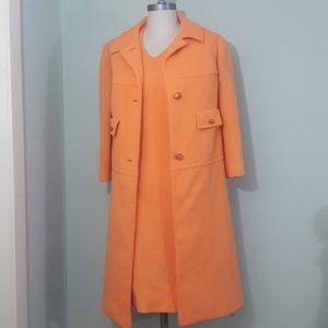 Vintage Orange Dee Dee Deb sleeveless jacket dress